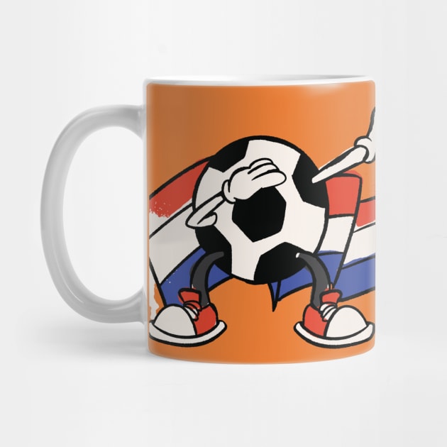 Dabbing Soccer Ball Cartoon Netherlands Dutch Flag Football by Now Boarding